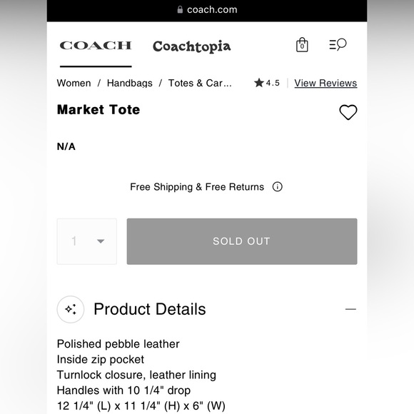 Coach Market Tote - Picture 3 of 9